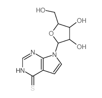 4H-Pyrrolo[2,3-d]pyrimidine-4-thione,1,7-dihydro-7-b-D-ribofuranosyl-(9CI)结构式