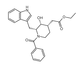 (1-benzoyl-3c-hydroxy-2c-indol-3-ylmethyl-piperidin-4r-yl)-acetic acid ethyl ester结构式