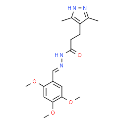 (E)-3-(3,5-dimethyl-1H-pyrazol-4-yl)-N-(2,4,5-trimethoxybenzylidene)propanehydrazide结构式