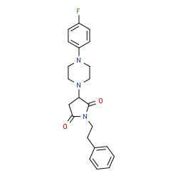 3-(4-(4-fluorophenyl)piperazin-1-yl)-1-phenethylpyrrolidine-2,5-dione结构式