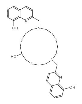 4,10-BIS[(8-HYDROXY-2-QUINOLINYL)METHYL]-1,7,13-TRITHIA-4,10-DIAZACYCLOHEXADECAN-15-OL结构式