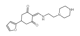 5-(2-furyl)-2-{[(2-piperazin-1-ylethyl)amino]methylene}cyclohexane-1,3-dione Structure