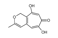 6,9-Dihydroxy-3-methylcyclohepta[c]pyran-7(1H)-one结构式