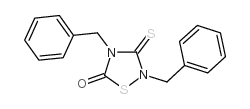 2,4-dibenzyl-5-oxothiadiazolidine-3-thione结构式