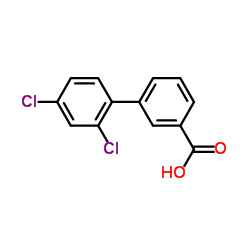 2',4'-Dichloro-3-biphenylcarboxylic acid structure