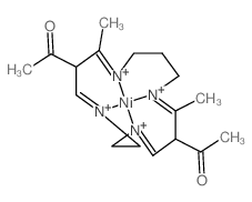 1-(14-acetyl-7,13-dimethyl-1,4,8,12-tetrazacyclopentadeca-4,7,12,15-tetraen-6-yl)ethanone; nickel结构式