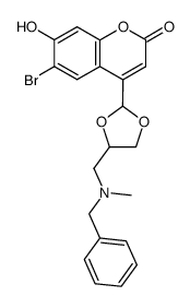 4-(4-((benzyl(methyl)amino)methyl)-1,3-dioxolan-2-yl)-6-bromo-7-hydroxy-2H-chromen-2-one Structure