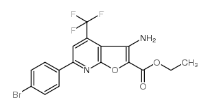 ethyl 3-amino-6-(4-bromophenyl)-4-(trifluoromethyl)furo[2,3-b]pyridine-2-carboxylate Structure