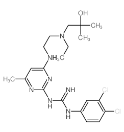 1-(3,4-dichlorophenyl)-2-[4-[2-[ethyl-(2-hydroxy-2-methyl-propyl)amino]ethylamino]-6-methyl-pyrimidin-2-yl]guanidine structure