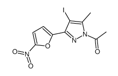 1-[4-iodo-5-methyl-3-(5-nitrofuran-2-yl)pyrazol-1-yl]ethanone结构式
