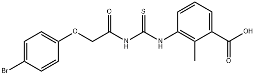 3-[[[[(4-bromophenoxy)acetyl]amino]thioxomethyl]amino]-2-methyl-benzoic acid结构式