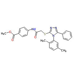 Methyl 4-[({[4-(2,5-dimethylphenyl)-5-phenyl-4H-1,2,4-triazol-3-yl]sulfanyl}acetyl)amino]benzoate Structure