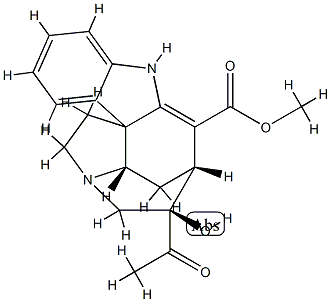 Methyl 20-hydroxy-19-oxo-2,16-didehydrocuran-17-oate结构式