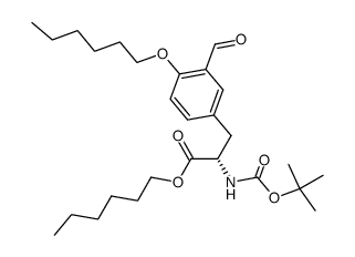 2-tert-butoxycarbonylamino-3-(3-formyl-4-hexyloxy-phenyl)-propionic acid hexyl ester Structure