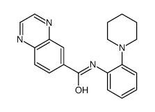 6-Quinoxalinecarboxamide,N-[2-(1-piperidinyl)phenyl]-(9CI) structure