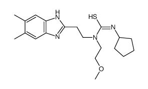 Thiourea, N-cyclopentyl-N-[2-(5,6-dimethyl-1H-benzimidazol-2-yl)ethyl]-N-(2-methoxyethyl)- (9CI) picture