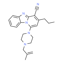 1-(4-(2-methylallyl)piperazin-1-yl)-3-propylbenzo[4,5]imidazo[1,2-a]pyridine-4-carbonitrile structure