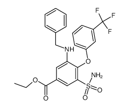 ethyl 3-benzylamino-5-sulphamyl-4-(m-trifluoromethylphenoxy)-benzoate结构式