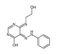 6-(2-hydroxyethylamino)-5-(phenylhydrazinylidene)pyrimidin-4-one Structure