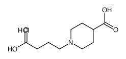 1-(3-carboxypropyl)piperidine-4-carboxylic acid,hydrochloride结构式