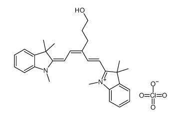 2-[(1E,3E)-3-(3-HYDROXYPROPYL)-5-(1,3,3-TRIMETHYL-1,3-DIHYDRO-2H-INDOL-2-YLIDENE)-1,3-PENTADIENYL]-1,3,3-TRIMETHYL-3H-INDOLIUM PERCHLORATE结构式