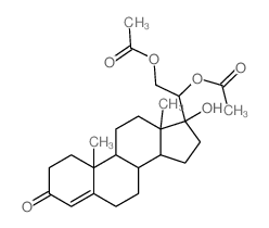 Pregn-4-en-3-one,20,21-bis(acetyloxy)-17-hydroxy-, (20R)-结构式