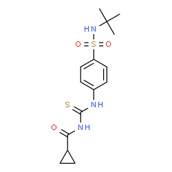 N-[({4-[(tert-butylamino)sulfonyl]phenyl}amino)carbonothioyl]cyclopropanecarboxamide structure