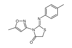3-(5-methyl-1,2-oxazol-3-yl)-2-(4-methylphenyl)imino-1,3-thiazolidin-4-one结构式