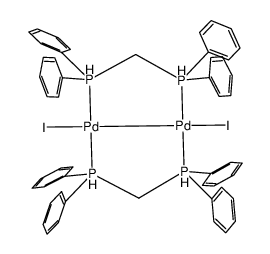 Pd2I2(μ-bis(diphenylphosphino)methane)2结构式