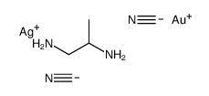 (propane-1,2-diyldiamine-N,N')silver(1+) bis(cyano-C)aurate(1-) structure