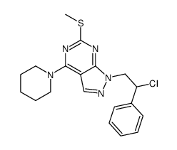 1-(2-chloro-2-phenylethyl)-6-methylsulfanyl-4-piperidin-1-ylpyrazolo[3,4-d]pyrimidine Structure