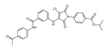 propan-2-yl 4-[3-[3-[(4-acetylphenyl)carbamoyl]anilino]-4-chloro-2,5-dioxopyrrol-1-yl]benzoate Structure