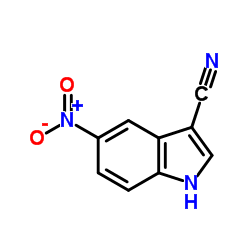 5-硝基吲哚-3-甲腈结构式