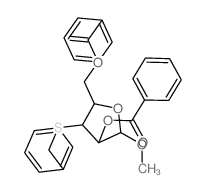 Arabinofuranoside,methyl 3-S-benzyl-3-thio-, dibenzoate, a-D- (8CI) structure