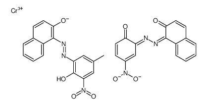 hydrogen [1-[(2-hydroxy-5-methyl-3-nitrophenyl)azo]-2-naphtholato(2-)][1-[(2-hydroxy-5-nitrophenyl)azo]-2-naphtholato(2-)]chromate(1-)结构式