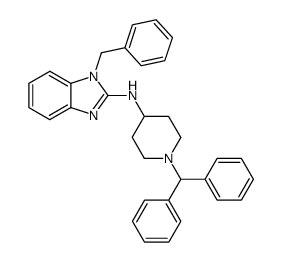 (1-Benzhydryl-piperidin-4-yl)-(1-benzyl-1H-benzoimidazol-2-yl)-amine Structure