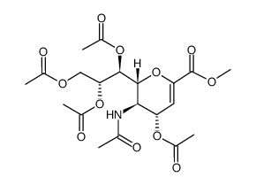 (2R,3R,4S)-3-乙酰氨基-4-乙酰氧基-2-((1R,2R)-1,2,3-三乙酰氧基丙基)-3,4-二氢-2H-吡喃-6-羧酸甲酯结构式