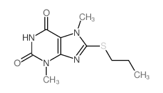 1H-Purine-2,6-dione, 3,7-dihydro-3,7-dimethyl-8-(propylthio)- (9CI) Structure