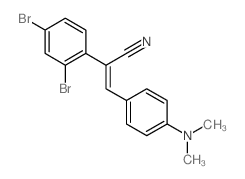 2-(2,4-dibromophenyl)-3-(4-dimethylaminophenyl)prop-2-enenitrile结构式