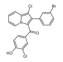 [2-(3-Bromo-phenyl)-1-chloro-indolizin-3-yl]-(3-chloro-4-hydroxy-phenyl)-methanone Structure