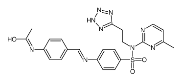 N-[4-[[[4-[[N-(4-Methyl-2-pyrimidinyl)-N-[2-(1H-tetrazol-5-yl)ethyl]amino]sulfonyl]phenyl]imino]methyl]phenyl]acetamide结构式