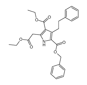 3-(ethoxycarbonyl)-4-(2-phenylethyl)-5-<(phenylmethoxy)carbonyl>-1H-pyrrole-2-acetic acid, ethyl ester Structure