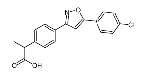 2-[4-[5-(4-chlorophenyl)-1,2-oxazol-3-yl]phenyl]propanoic acid结构式
