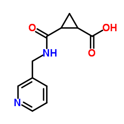 2-(N-(3-Pyridylmethyl)carbamoyl)cyclopropanecarboxylic acid结构式