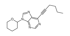 6-hex-1-ynyl-9-(oxan-2-yl)purine结构式
