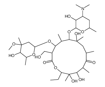 6-[4-(dimethylamino)-3-hydroxy-6-methyloxan-2-yl]oxy-14-ethyl-7,12,13-trihydroxy-4-(5-hydroxy-4-methoxy-4,6-dimethyloxan-2-yl)oxy-3-(hydroxymethyl)-5,7,9,11,13-pentamethyl-oxacyclotetradecane-2,10-dione结构式