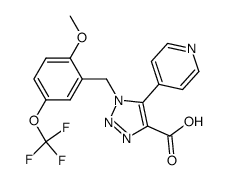1-(2-methoxy-5-trifluoromethoxy-benzyl)-5-pyridin-4-yl-1H-[1,2,3]triazole-4-carboxylic acid结构式