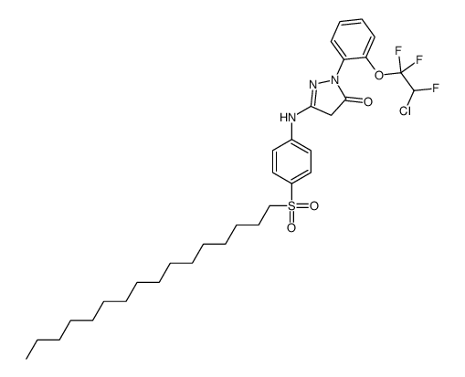 2-[2-(2-chloro-1,1,2-trifluoroethoxy)phenyl]-5-[[4-(hexadecylsulphonyl)phenyl]amino]-2,4-dihydro-3H-pyrazol-3-one结构式