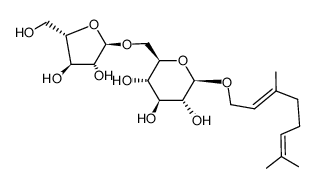 geraniol-1-O-α-L-arabinofuranosyl-(1->6)-β-D-glucopyranoside结构式