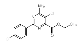 ethyl 6-amino-5-chloro-2-(4-chlorophenyl)pyrimidine-4-carboxylate structure